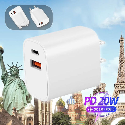 Szybka Ładowarka 20W Z Dwoma Portami Adapter Zasilania