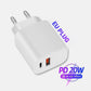 Szybka Ładowarka 20W Z Dwoma Portami Adapter Zasilania