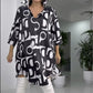 【Obniżka ceny o 50%】🌟Modna koszulowa sukienka z kołnierzykiem z klapami i nadrukiem V-Neck🌟