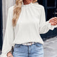 【📦kochany przez miliony📦】Damski jesienny żakardowy top z długim rękawem z jednolitą falbaną👗