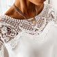 【🎀Boginie to uwielbiają.🎀】Elegancki damski koronkowy top z wycięciem w jednolitym kolorze