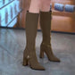 💥Oferta ograniczona czasowo👢Buty za kolano ze szpiczastym noskiem i piętą
