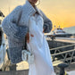 Sweter z dzianiny w jednolitym kolorze z cekinami