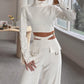 Nowy styl 2025🔥Dwuczęściowy komplet Crop Top i Spodnie z Wysokim Stanem
