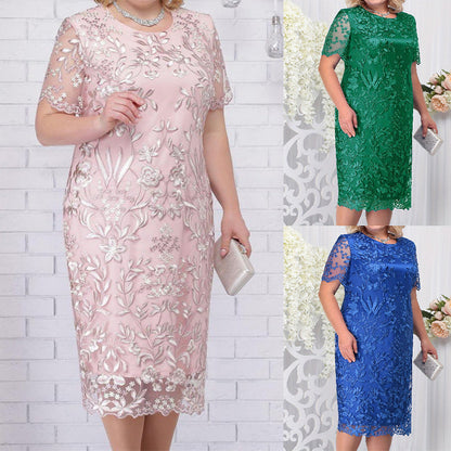 🌸Specjalne oferty wiosenne🌸 Sukienka koktajlowa z haftem w dużym rozmiarze