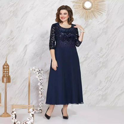 🌸Specjalne okazje wiosenne🌸Elegancka koronkowa sukienka w dużym rozmiarze